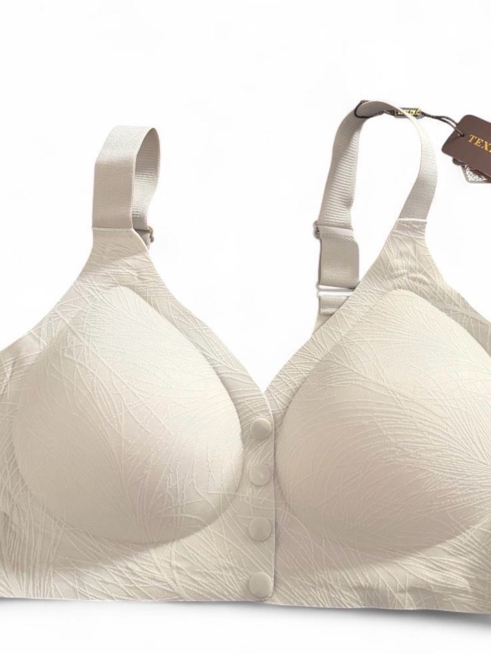 NWT TEXLINA JELLY BRA SEAMLESS COMFY PUSH UP WIRELESS TSHIRT BRA NUDE XXL